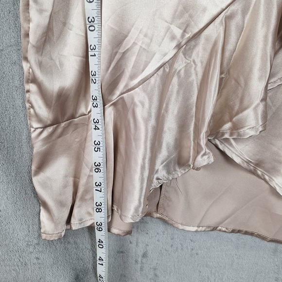 Womens Dress Medium Babydoll Y2K Wrap Ruffle HOCO Dance‎ Coquette Satin Fairy - Picture 6 of 9